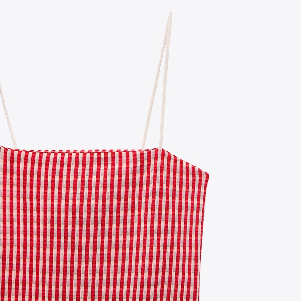 ZARA Jacquard Red Check Midi Dress Medium
Ref: 5644/098 SS2021. - Picture 7 of 9
